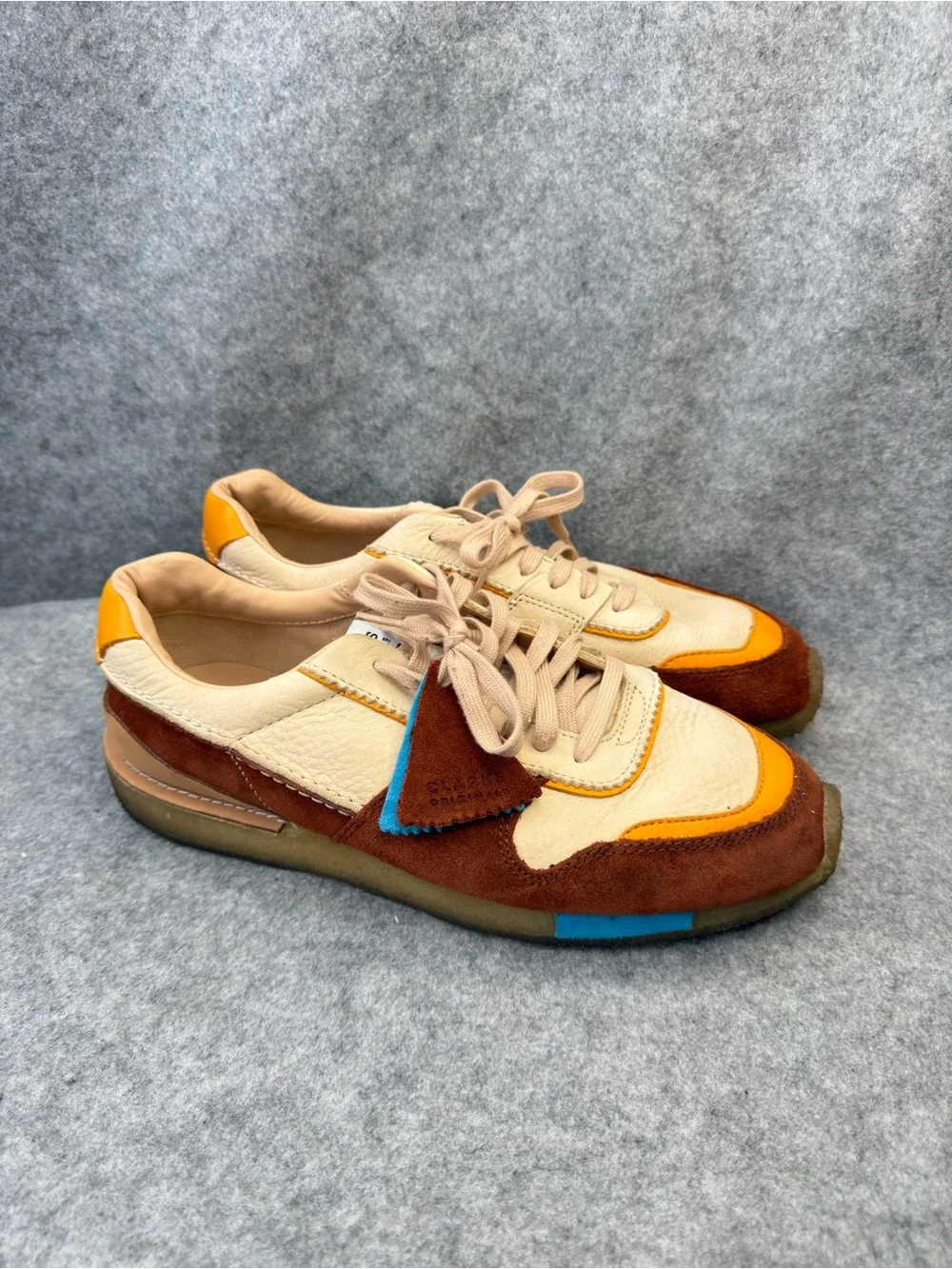 Clarks Originals Tor Run Brown Multi Leather Suede Sneakers Men’s Size 10.5